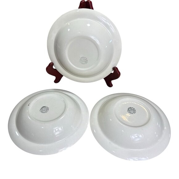 3 Vtg Vernonware Homespun Hand Painted Yellow Brown Plaid Fruit Serving Bowl 8" - Picture 8 of 12